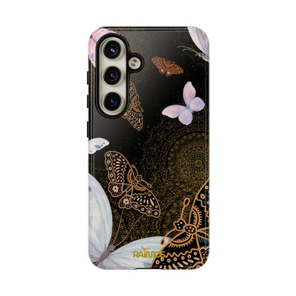 Funda resistente con diseño de mariposa espiral para Samsung Galaxy (brillante)