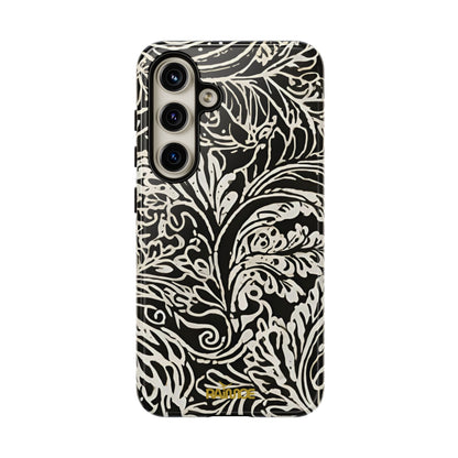 Funda resistente con diseño de hoja y brillo para Samsung Galaxy