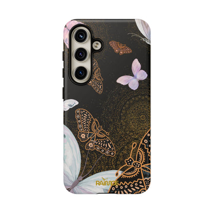 Funda resistente para Samsung Galaxy (mate) con diseño de mariposa espiral