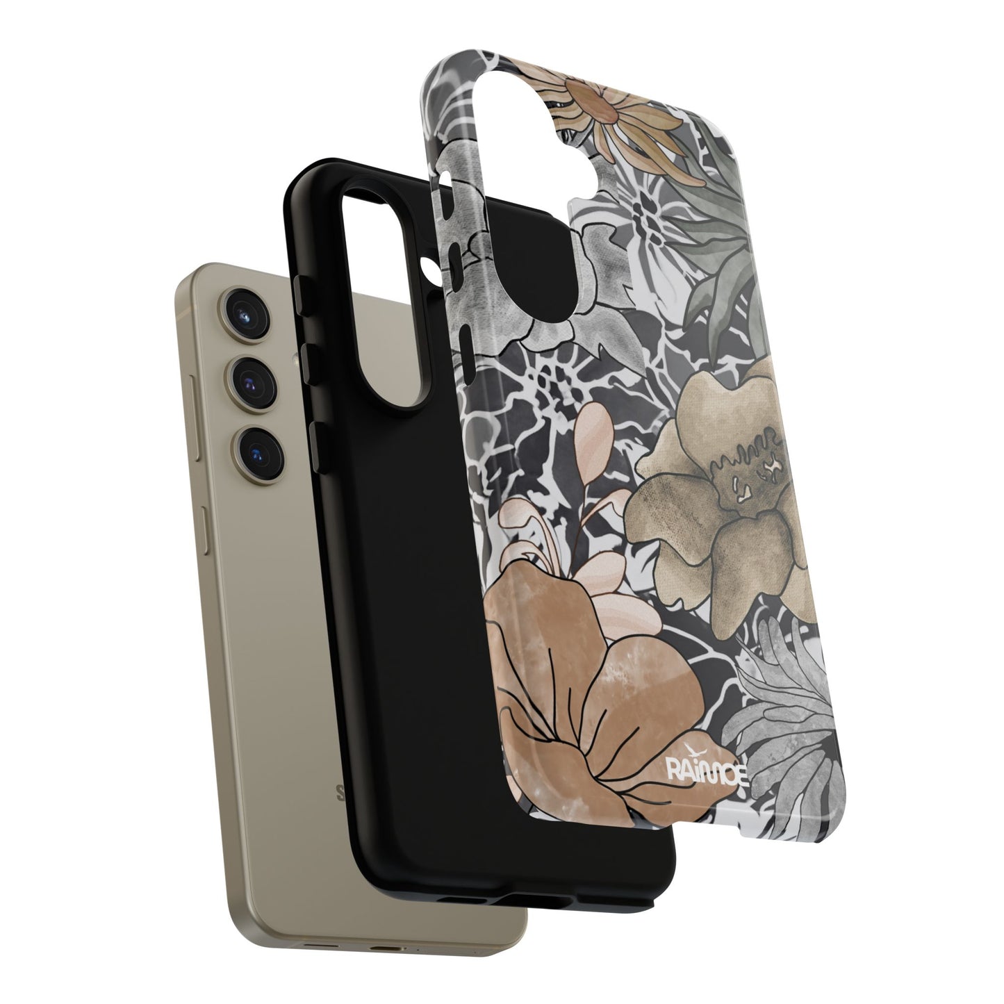 Funda rígida para Samsung Galaxy (brillante) con diseño floral rústico