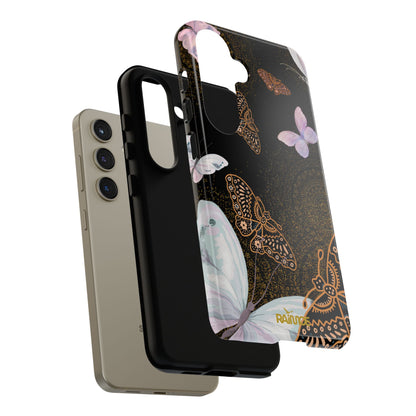 Funda resistente con diseño de mariposa espiral para Samsung Galaxy (brillante)