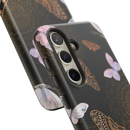 Funda resistente para Samsung Galaxy (mate) con diseño de mariposa espiral