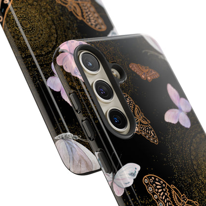 Funda resistente con diseño de mariposa espiral para Samsung Galaxy (brillante)
