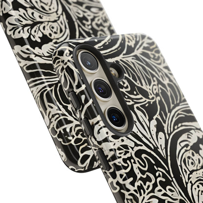 Funda resistente con diseño de hoja y brillo para Samsung Galaxy