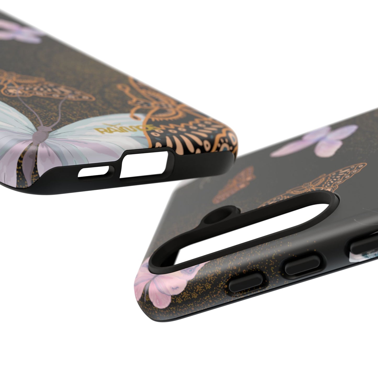 Funda resistente para Samsung Galaxy (mate) con diseño de mariposa espiral