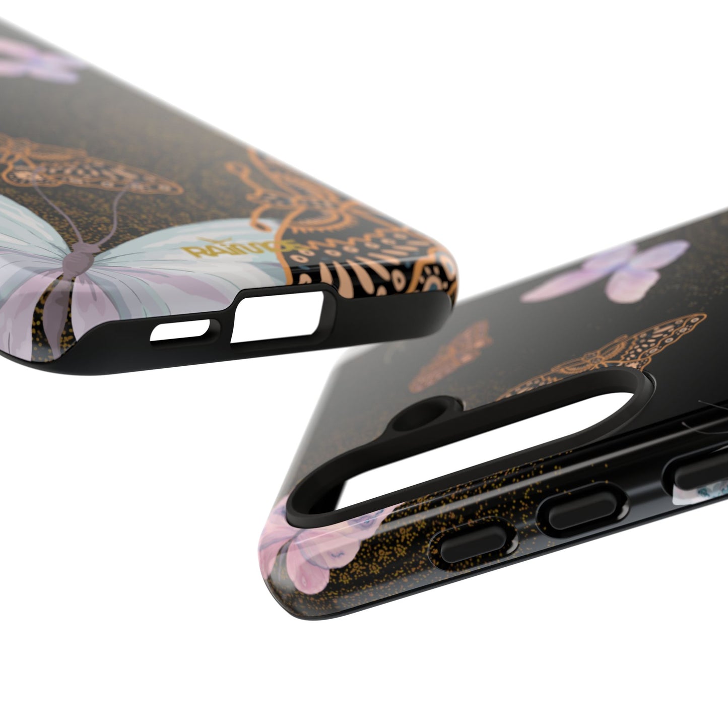 Funda resistente con diseño de mariposa espiral para Samsung Galaxy (brillante)