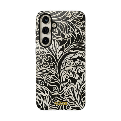 Funda resistente con diseño de hoja y brillo para Samsung Galaxy