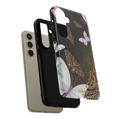 Funda resistente para Samsung Galaxy (mate) con diseño de mariposa espiral