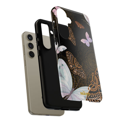 Funda resistente con diseño de mariposa espiral para Samsung Galaxy (brillante)