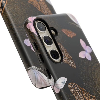 Funda resistente para Samsung Galaxy (mate) con diseño de mariposa espiral