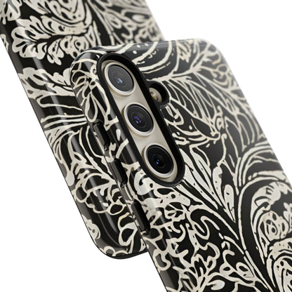 Funda resistente con diseño de hoja y brillo para Samsung Galaxy