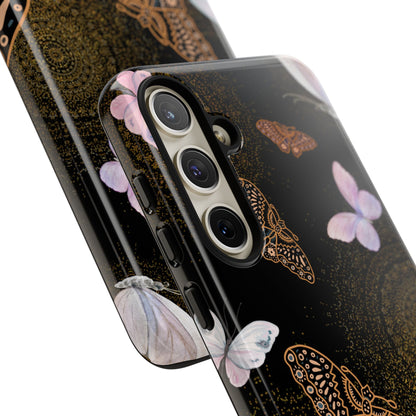 Funda resistente con diseño de mariposa espiral para Samsung Galaxy (brillante)
