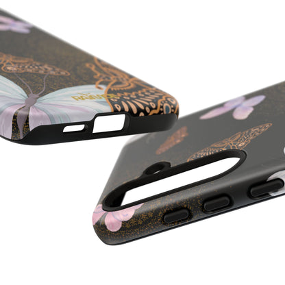 Funda resistente para Samsung Galaxy (mate) con diseño de mariposa espiral