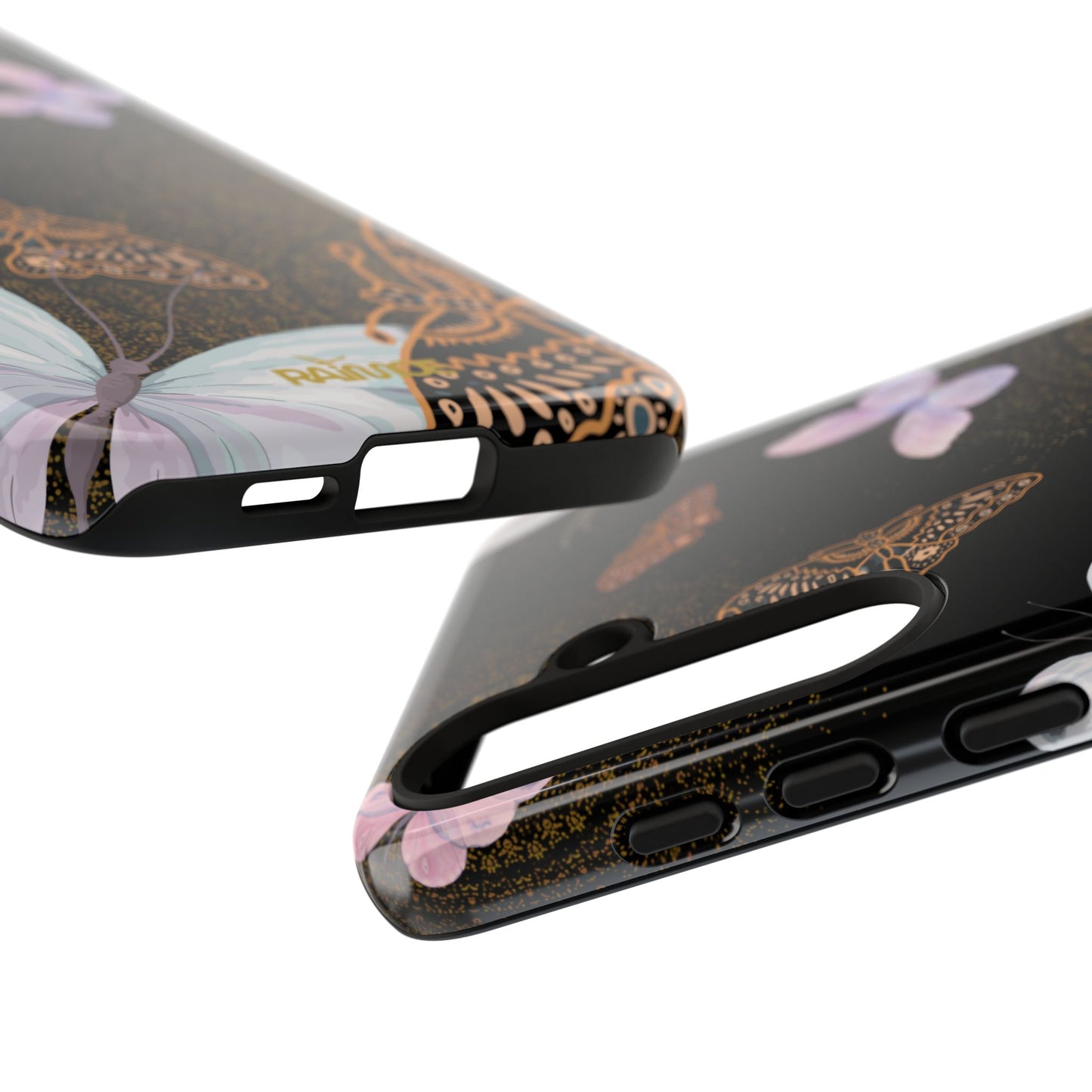 Funda resistente con diseño de mariposa espiral para Samsung Galaxy (brillante)