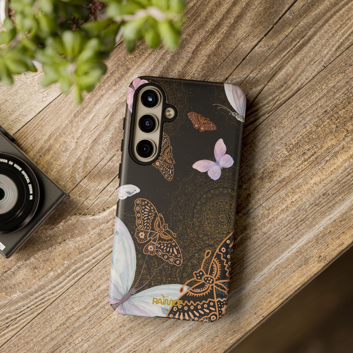 Funda resistente para Samsung Galaxy (mate) con diseño de mariposa espiral
