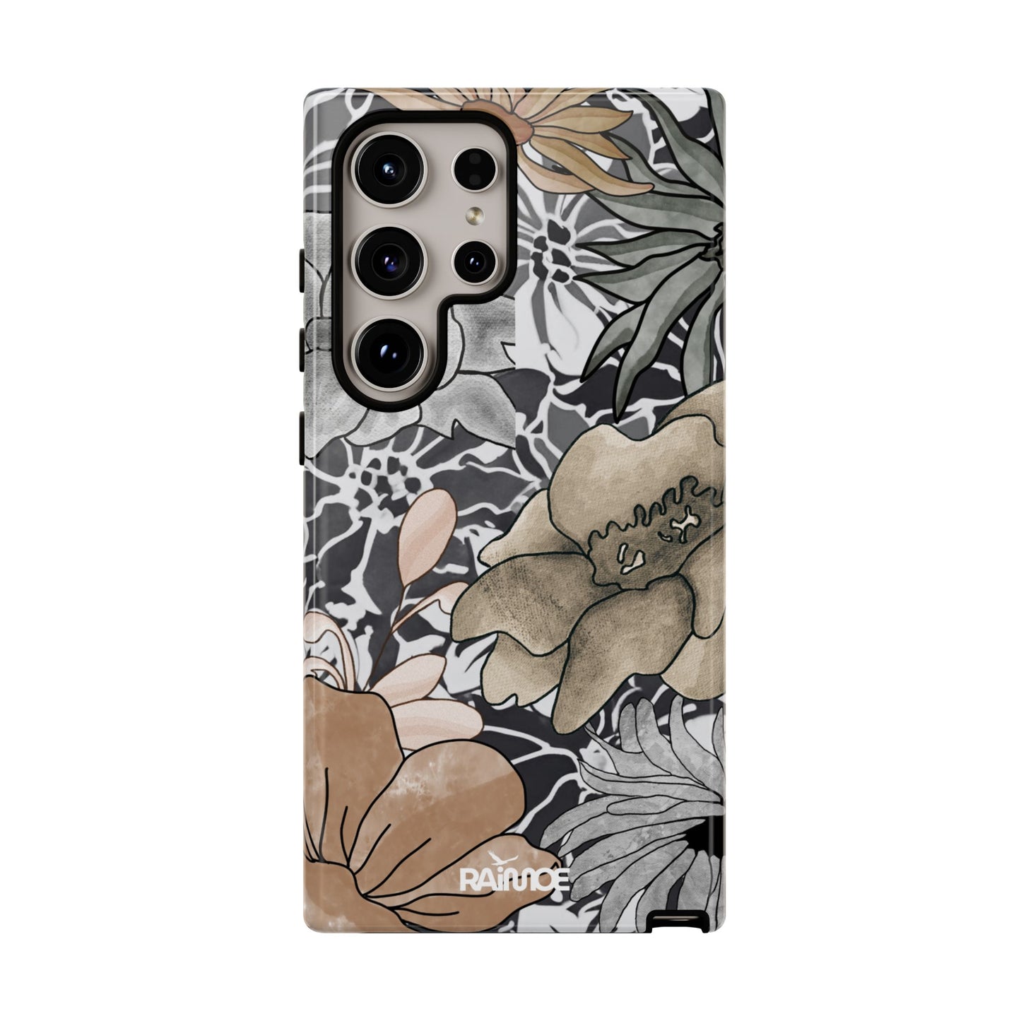 Funda rígida para Samsung Galaxy (brillante) con diseño floral rústico