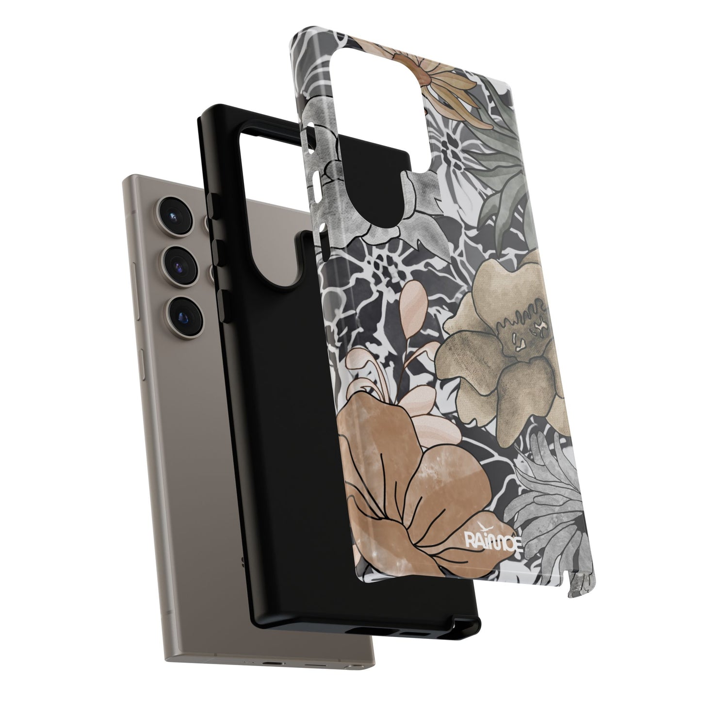 Funda rígida para Samsung Galaxy (brillante) con diseño floral rústico