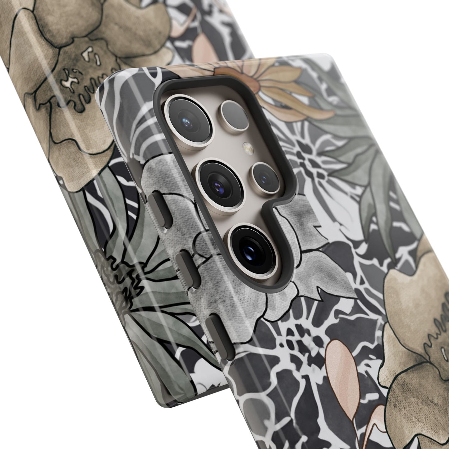 Funda rígida para Samsung Galaxy (brillante) con diseño floral rústico