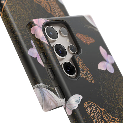 Funda resistente para Samsung Galaxy (mate) con diseño de mariposa espiral
