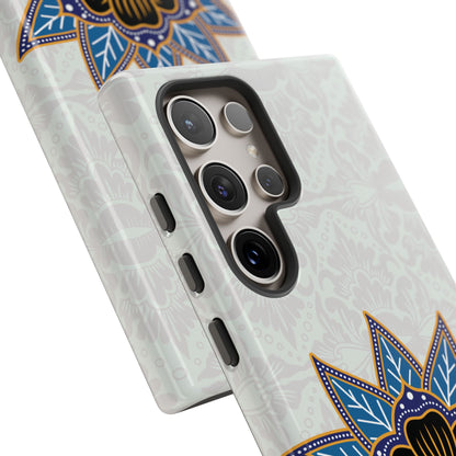 Blue Bloom - Funda resistente para Samsung Galaxy (brillante)
