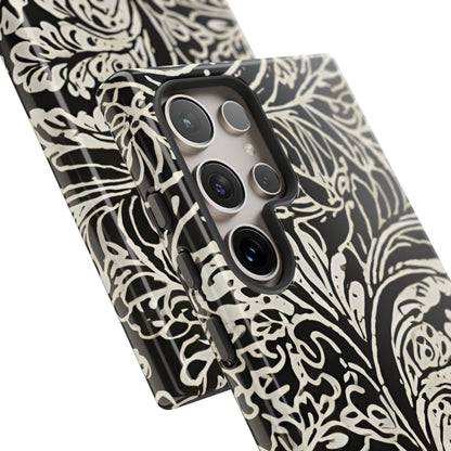 Funda resistente con diseño de hoja y brillo para Samsung Galaxy