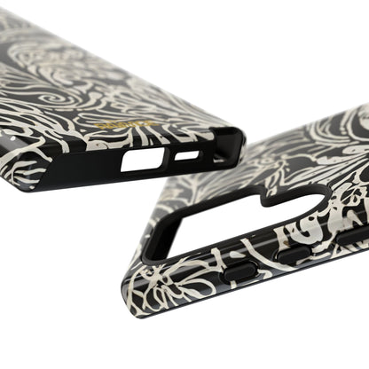 Funda resistente con diseño de hoja y brillo para Samsung Galaxy