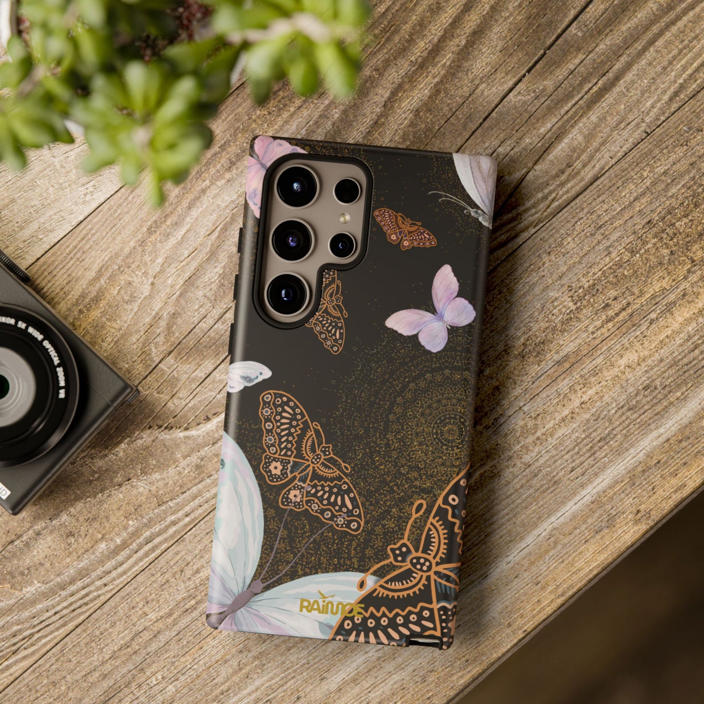Funda resistente para Samsung Galaxy (mate) con diseño de mariposa espiral