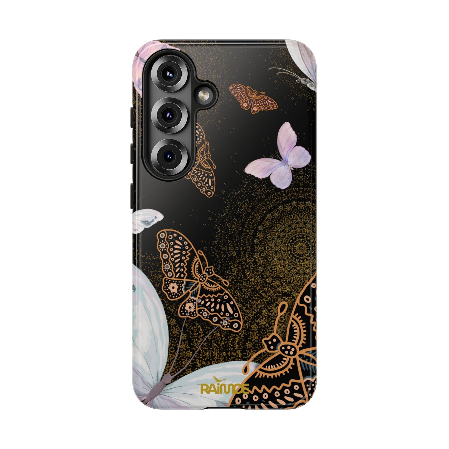 Funda resistente con diseño de mariposa espiral para Samsung Galaxy (brillante)