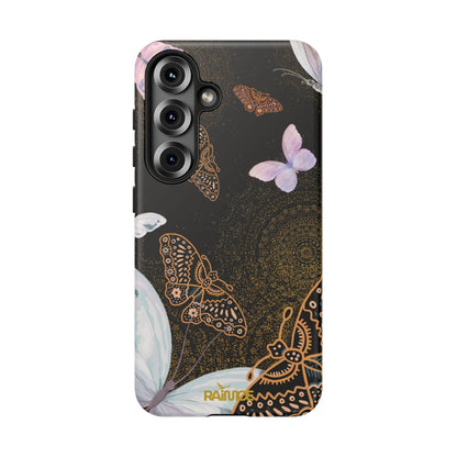 Funda resistente para Samsung Galaxy (mate) con diseño de mariposa espiral