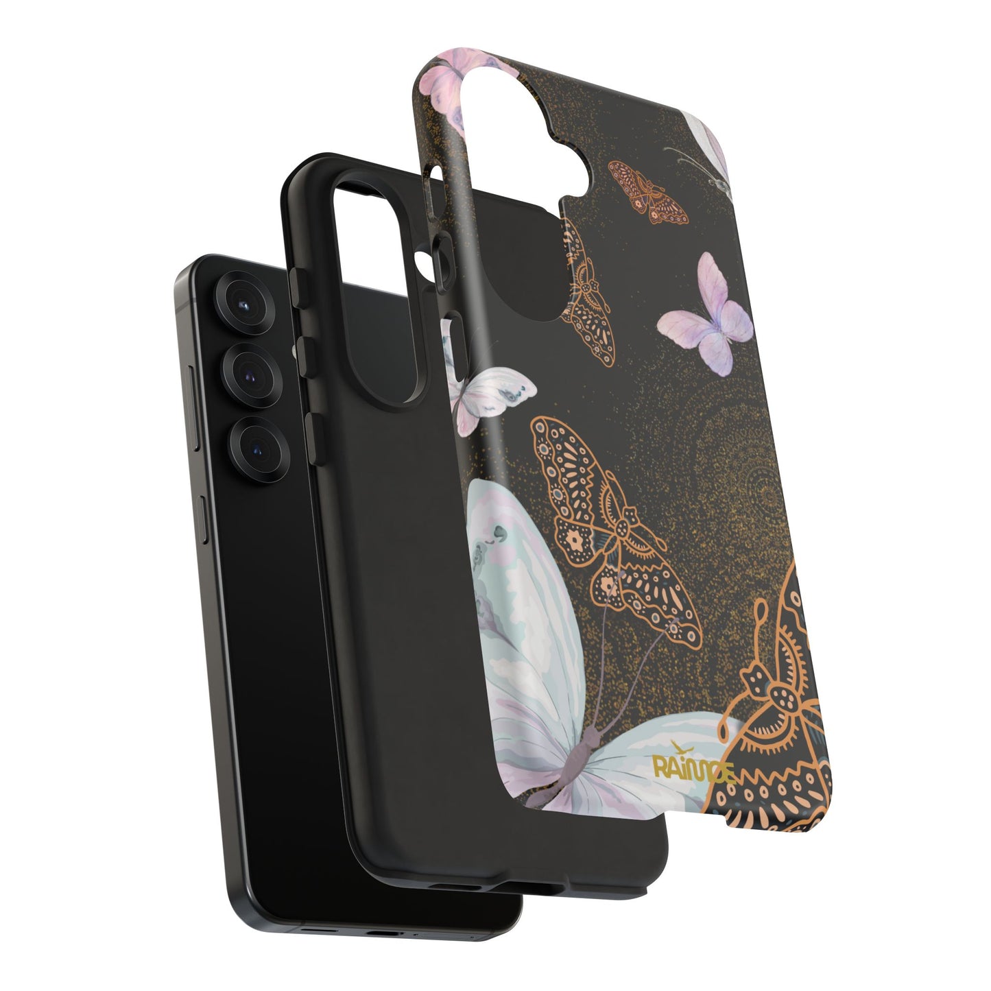 Funda resistente para Samsung Galaxy (mate) con diseño de mariposa espiral