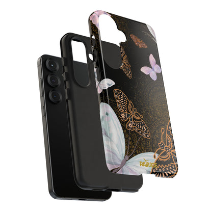 Funda resistente con diseño de mariposa espiral para Samsung Galaxy (brillante)