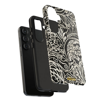 Funda resistente con diseño de hoja y brillo para Samsung Galaxy