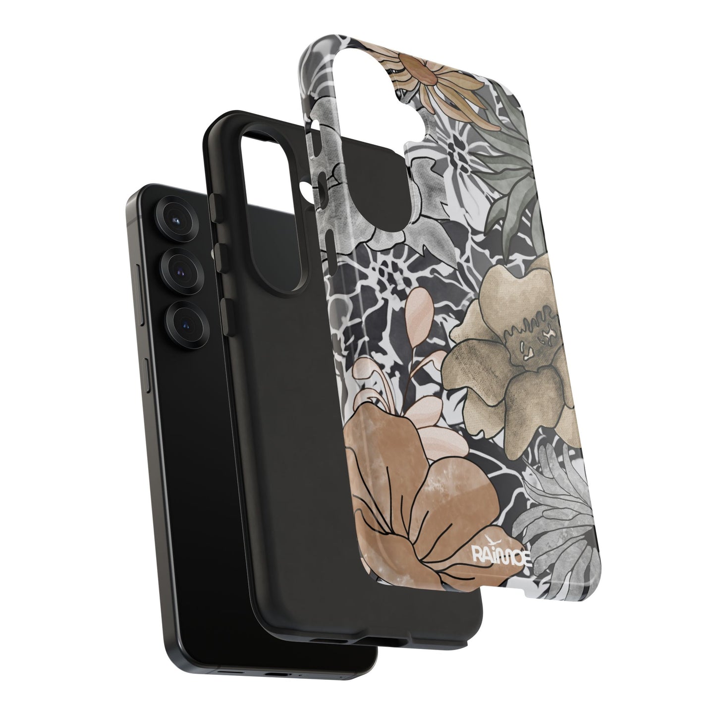 Funda rígida para Samsung Galaxy (brillante) con diseño floral rústico