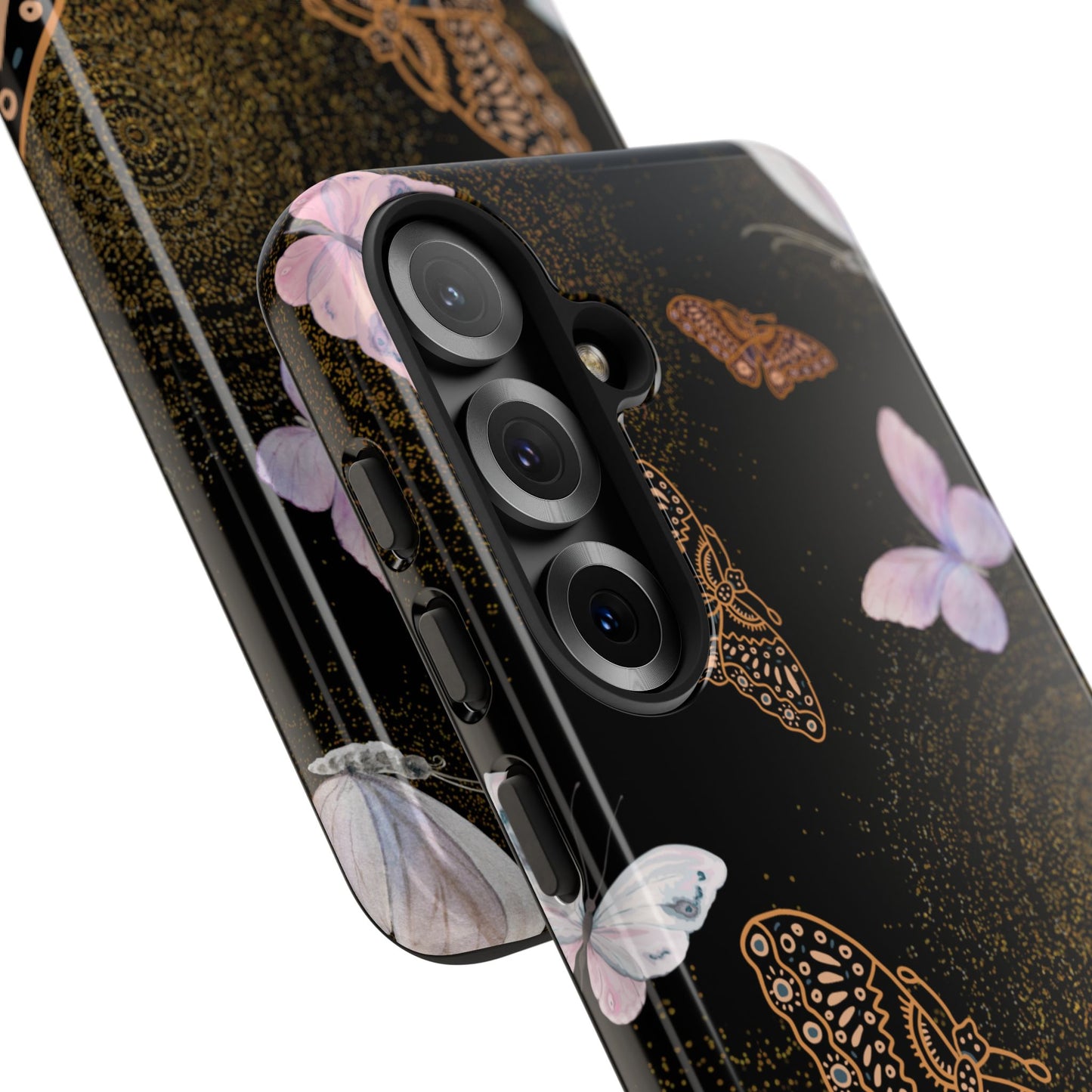 Funda resistente con diseño de mariposa espiral para Samsung Galaxy (brillante)