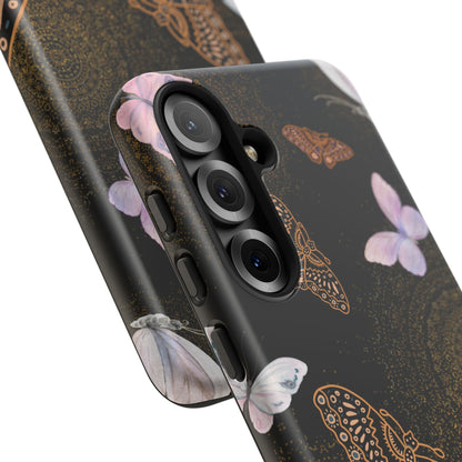 Funda resistente para Samsung Galaxy (mate) con diseño de mariposa espiral