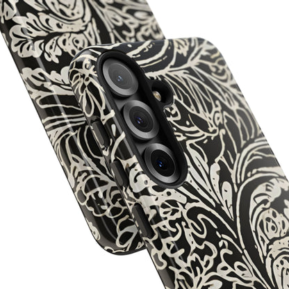 Funda resistente con diseño de hoja y brillo para Samsung Galaxy