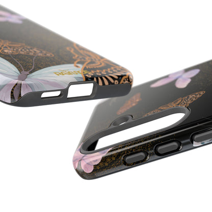 Funda resistente con diseño de mariposa espiral para Samsung Galaxy (brillante)