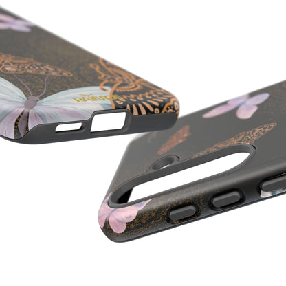 Funda resistente para Samsung Galaxy (mate) con diseño de mariposa espiral