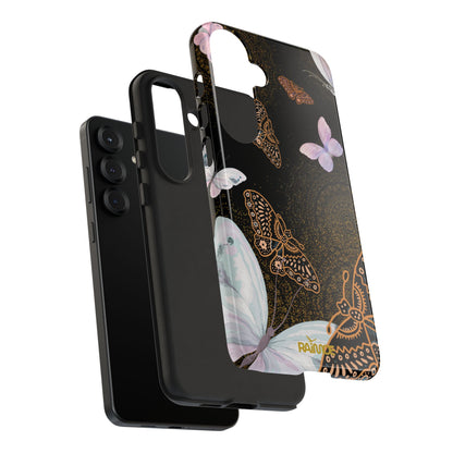 Funda resistente con diseño de mariposa espiral para Samsung Galaxy (brillante)