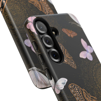Funda resistente para Samsung Galaxy (mate) con diseño de mariposa espiral