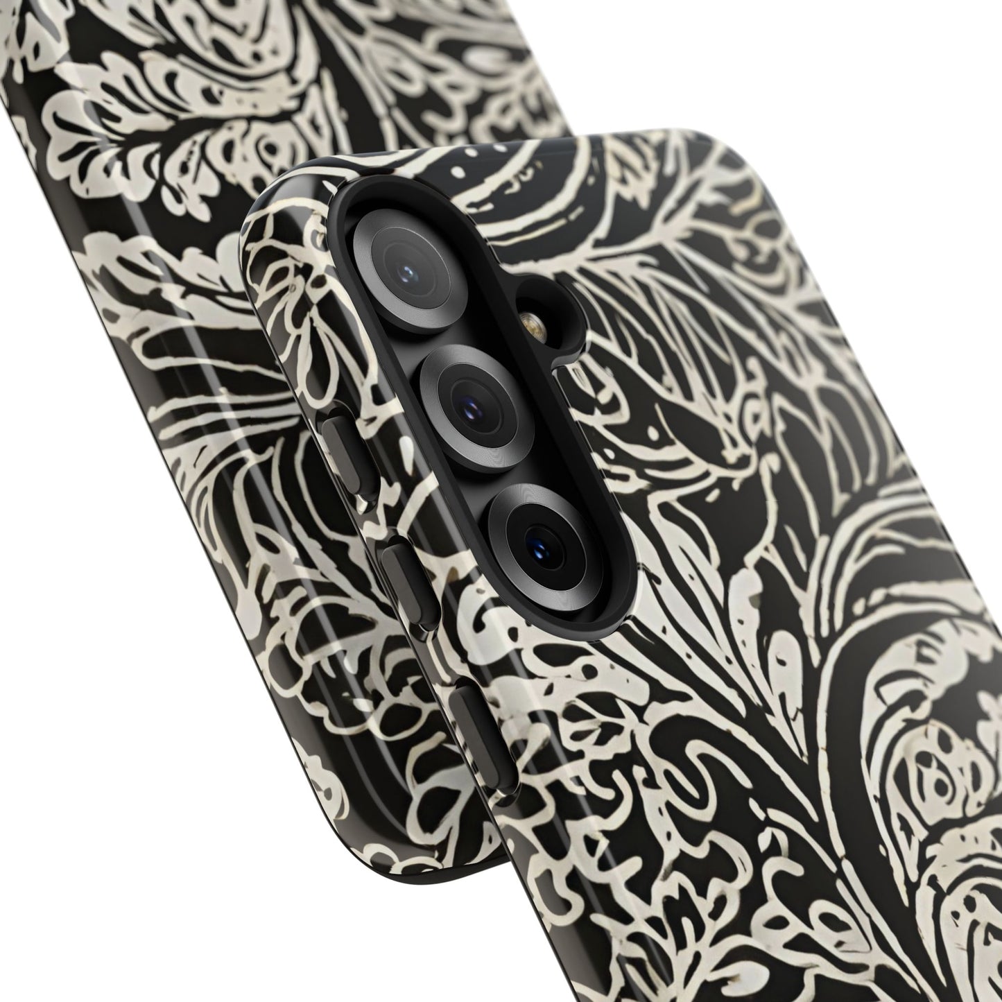 Funda resistente con diseño de hoja y brillo para Samsung Galaxy