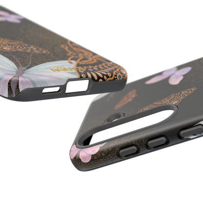 Funda resistente para Samsung Galaxy (mate) con diseño de mariposa espiral