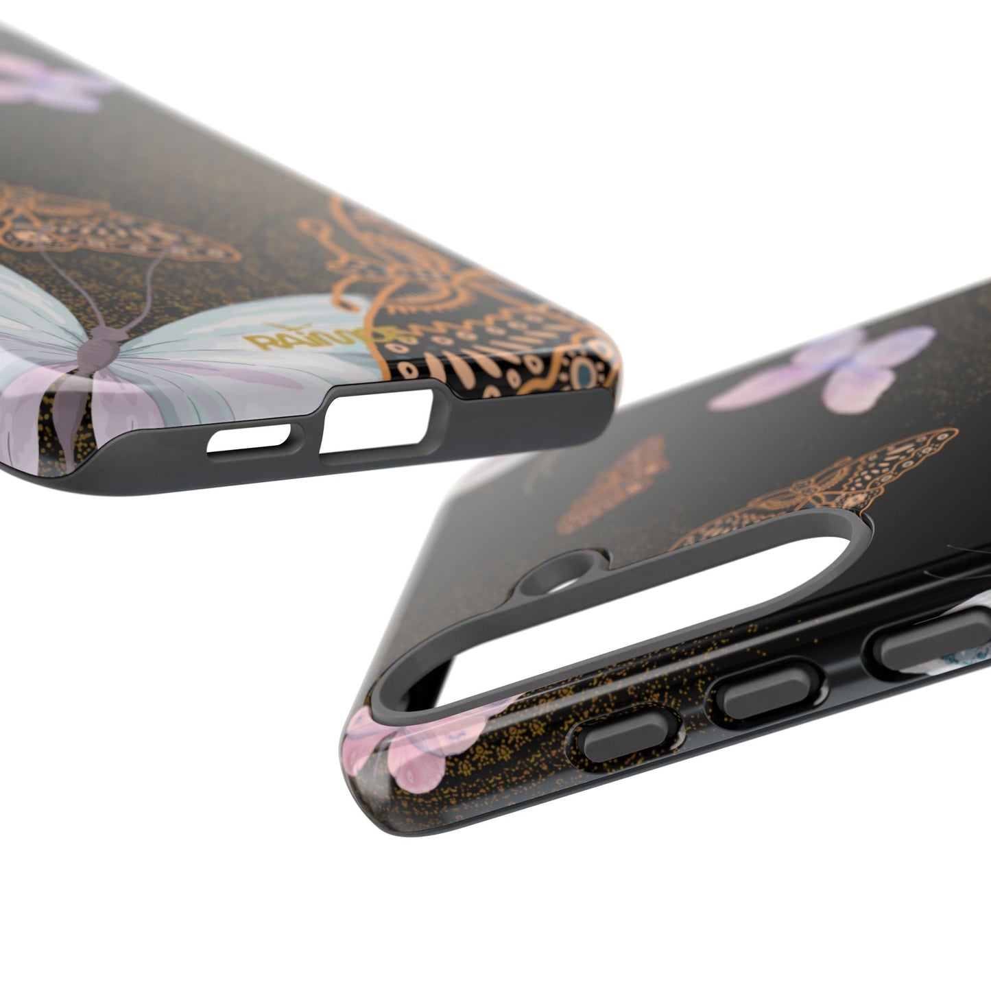 Funda resistente con diseño de mariposa espiral para Samsung Galaxy (brillante)