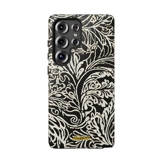 Funda resistente con diseño de hoja y brillo para Samsung Galaxy