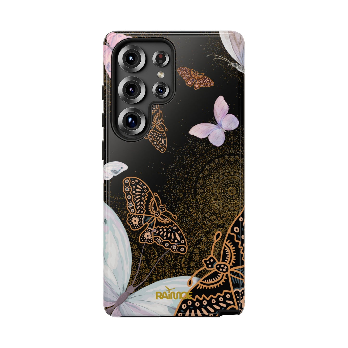 Funda resistente con diseño de mariposa espiral para Samsung Galaxy (brillante)