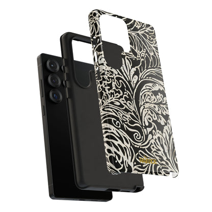 Funda resistente con diseño de hoja y brillo para Samsung Galaxy