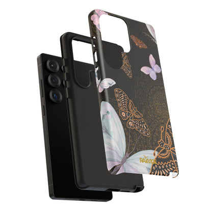 Funda resistente para Samsung Galaxy (mate) con diseño de mariposa espiral