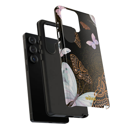 Funda resistente con diseño de mariposa espiral para Samsung Galaxy (brillante)
