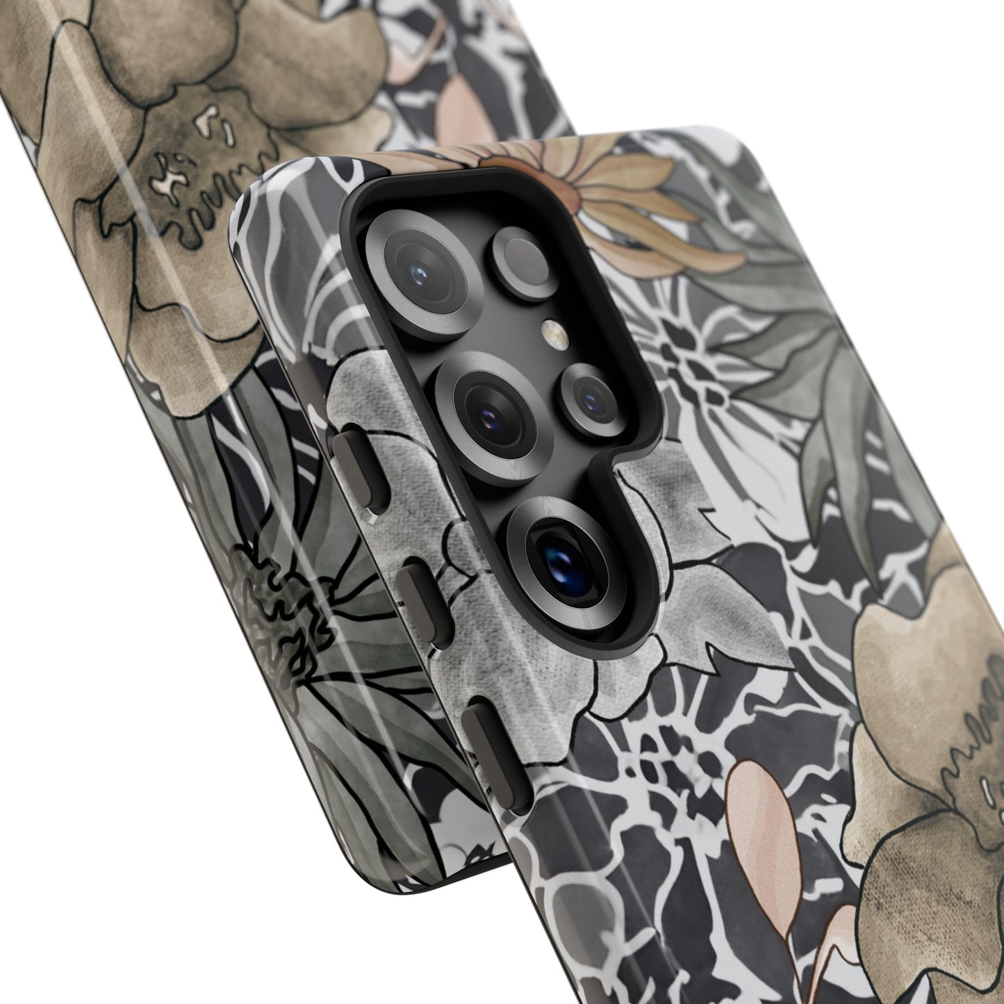 Funda rígida para Samsung Galaxy (brillante) con diseño floral rústico