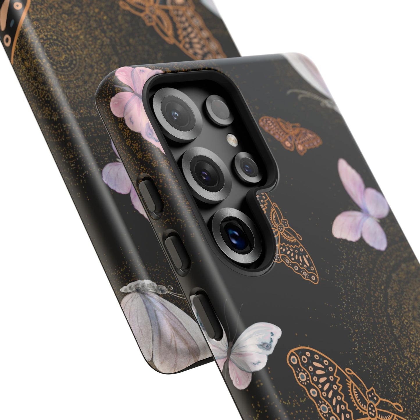 Funda resistente para Samsung Galaxy (mate) con diseño de mariposa espiral